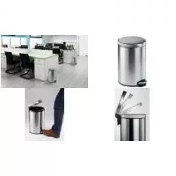 DURABLE cestino pedale acciaio inox 12L rotondo 340123