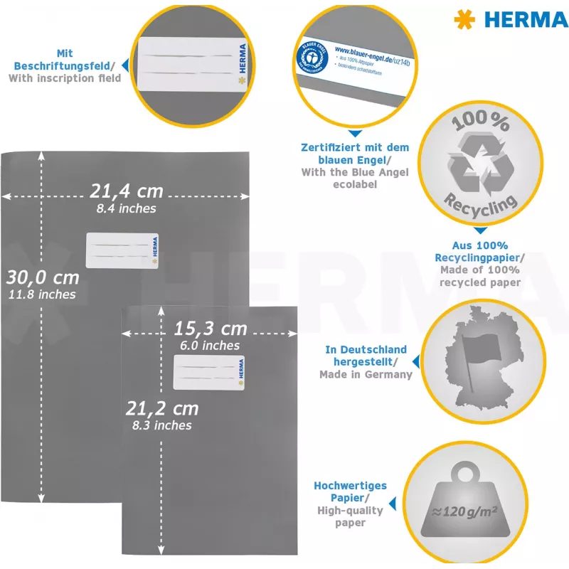 HERMA copertina per quaderni A4 carta marrone 214 x 300 mm 1 pezzo 7097