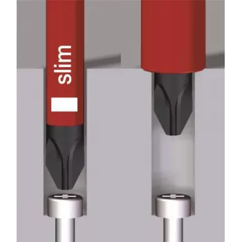 Wiha VDE cacciavite PlusMinus SoftFinish electric slimFix 3281 SL/PH 1 lunghezza lama 80 mm (35502)