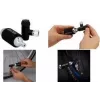 FISCHER pompa a mano per bicicletta con gonfiatore CO2, testa valvola universale per Schrader, Dunlop, Presta, 8 bar, nero/argento 50392