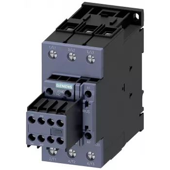 SIEMENS contattore AC-3 22kW/400V 2NO+2NC 230V AC 50A S2 morsetti a vite (3RT20361AP04)