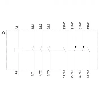SIEMENS contattore AC-3 22kW/400V 2NO+2NC 230V AC 50A S2 morsetti a vite (3RT20361AP04)