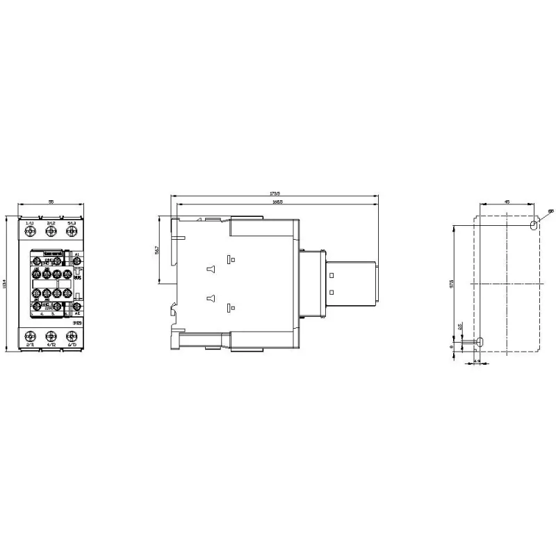 SIEMENS contattore AC-3 22kW/400V 2NO+2NC 230V AC 50A S2 morsetti a vite (3RT20361AP04)