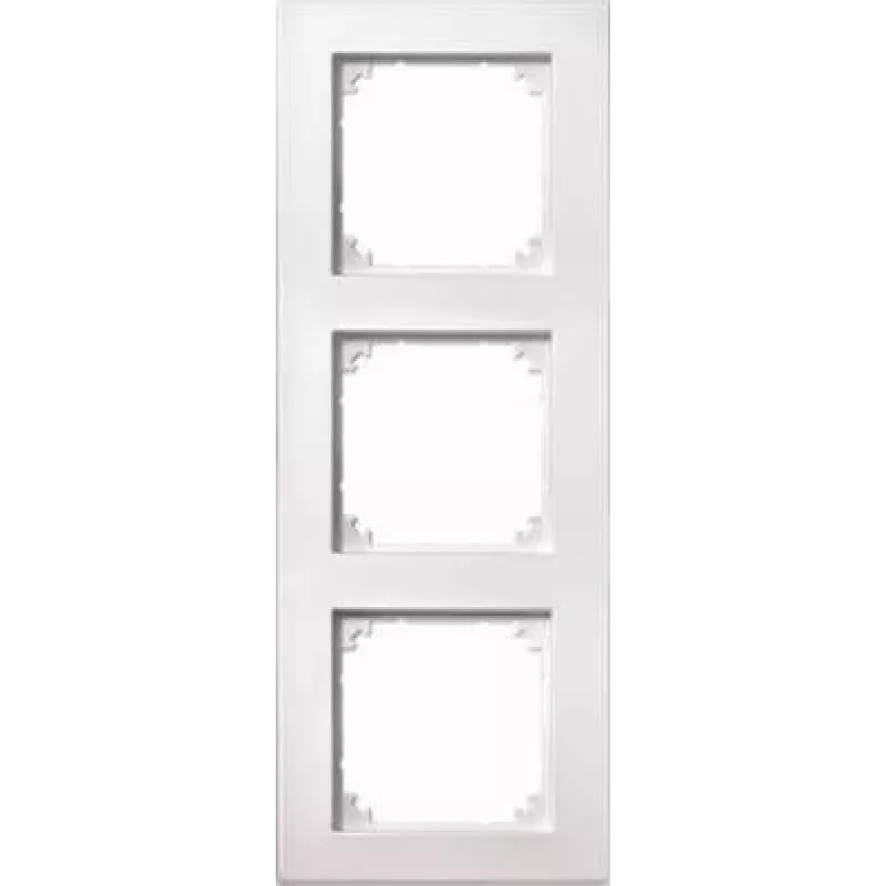 Merten System M cornice di copertura 3 posti, bianco attivo lucido, incasso 488319