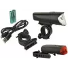 FISCHER set di illuminazione LED per bicicletta 40/20/10 lux, omologato StVZO, nero (85346)