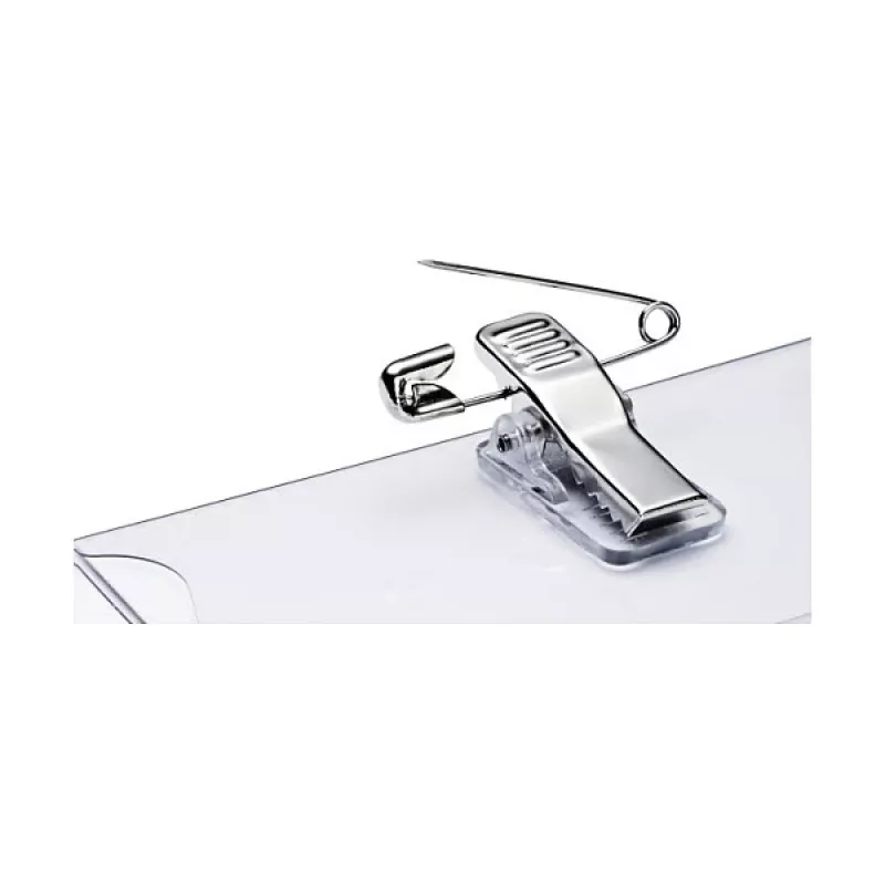 DURABLE portabadge 90x54 mm con clip combinata, trasparente, 5 pz (861019)
