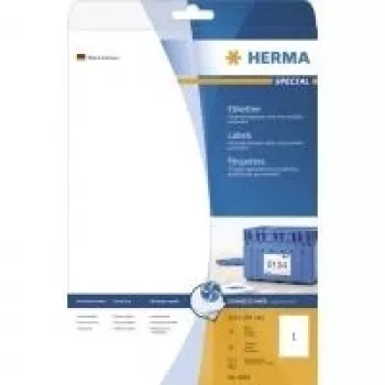 HERMA Special 4824 etichette per dorso di raccoglitori autoadesive permanenti opache rivestite, bianco, A4, 25 fogli, 100 etichette