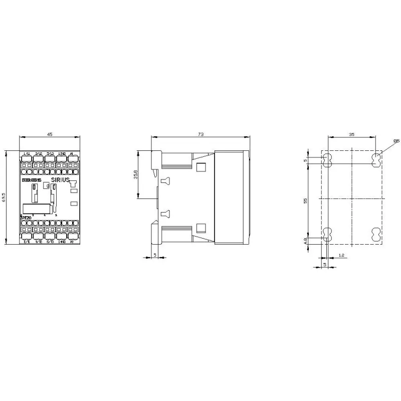 Siemens SIRIUS 3RT2 contattore di potenza 3RT20162AB01, 3 poli, 7,5 A, bobina 24 V AC, morsetti a vite