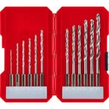 kwb 108810 set di punte elicoidali HSS per metallo, 12 pezzi, compatibile con mandrini autoserranti e a corona dentata