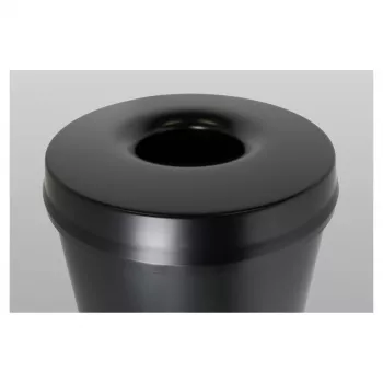 HELIT H2515695 cestino portarifiuti in acciaio con coperchio spegnifiamma, 30 L, nero, rotondo, Ø335 x 470 mm