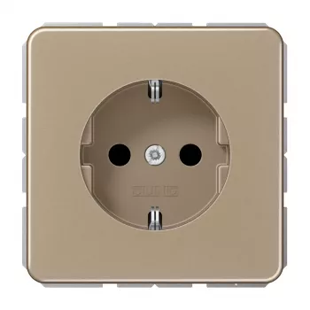 JUNG CD1520KIGB inserto presa Schuko, alluminio bronzo-oro