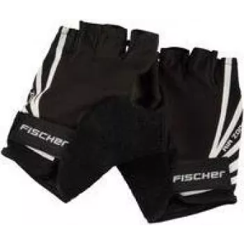 FISCHER Guanti da ciclismo Sport, taglia S/M, palmo imbottito, dorso traspirante, chiusura a velcro, unisex, mezzo dito 86313
