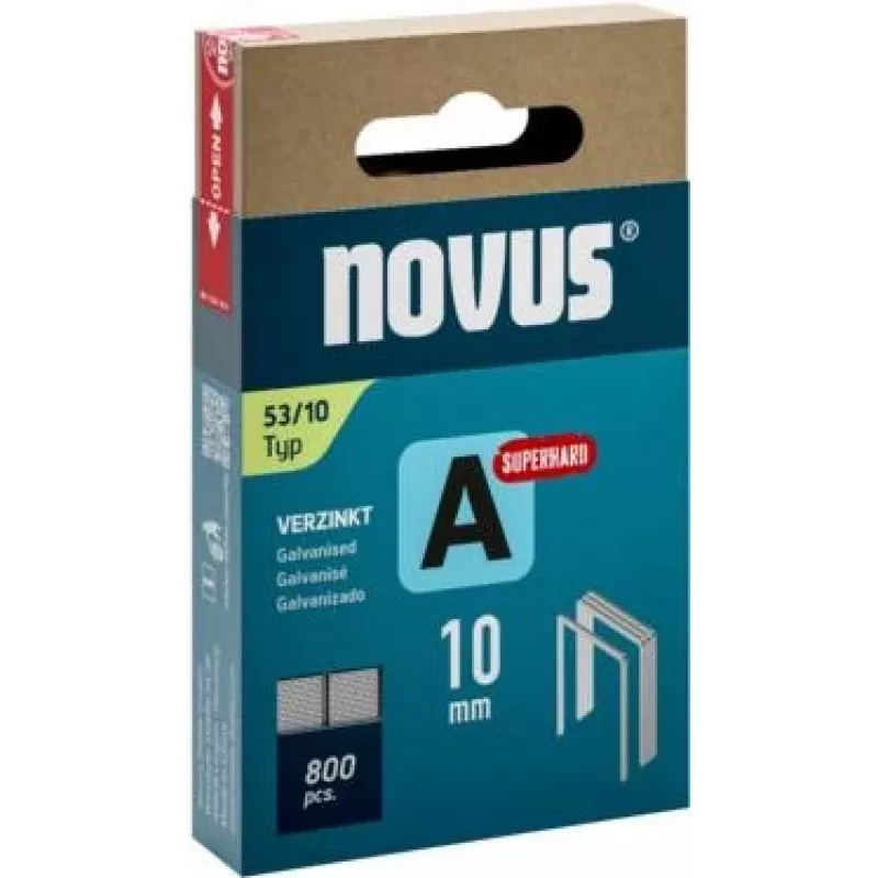 Novus Type 53 Punti filo fine A 10 mm superduri acciaio zincato 800 pezzi 042-0778