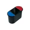 Helit H6103598 Sistema di raccolta differenziata ovale 38L con contenitore principale da 20L, 2 inserti estraibili da 9L, nero/multicolore