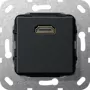 Gira HDMI Placca a muro 2.0a+ HDR, 1 porta, nero opaco 567010