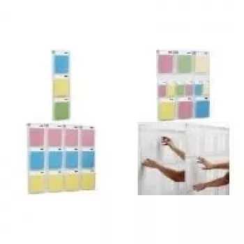 HELIT PLACATIV Espositore da parete, 6 A4 verticale + 12 scomparti 1/3 A4, SAN trasparente, profondità 35 mm H6812302