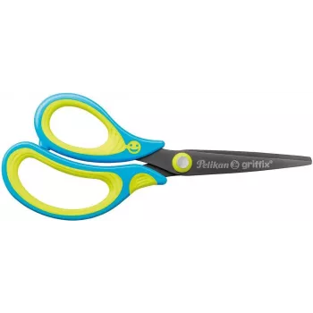 Pelikan 810265 Forbici per ufficio e bricolage taglio dritto blu-giallo