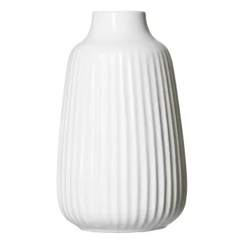 Ritzenhoff & Breker SANREMO Set 2 vasi per fiori in gres bianco, 240 mm, struttura decorativa a scanalature 746655