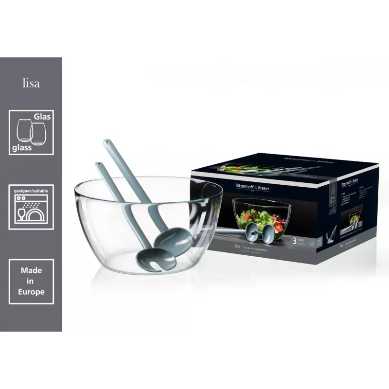 Ritzenhoff & Breker LISA set 3 pezzi ciotole in vetro trasparente 818758