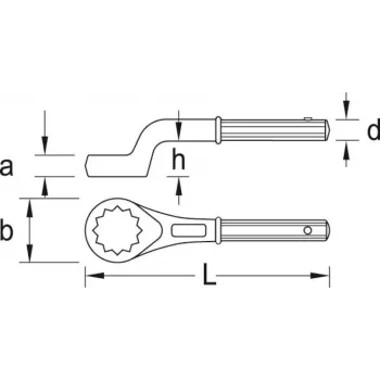 GEDORE chiave combinata a stella e forchetta curva a 12 punte, 41 mm (6034300)