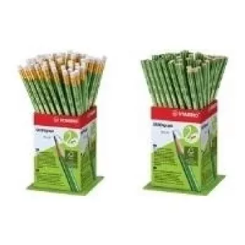 STABILO GREENgraph matite HB, display da 60 con gomma, esagonali, certificato FSC 6004/60-1