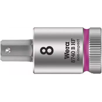 Wera Zyklop 8740 B HF bussola a esagono interno a 6 lati da 3/8 di pollice, 8 mm, con funzione di ritenuta 05003039001