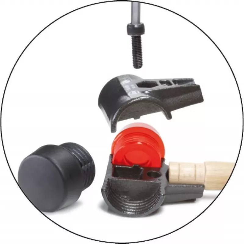 Wiha 26582 martello Safety-Soft-Face, facce nere/bianche, 3000 g, manico in hickory