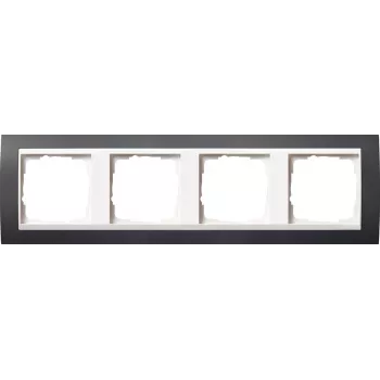 Gira Event cornice coprifrutto, 4 moduli, antracite con telaio intermedio bianco puro (0214328)