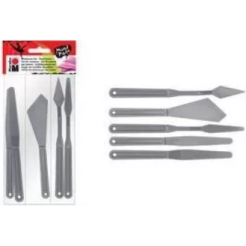 Marabu set spatole per miscelazione, plastica, 5 pezzi, per colori a impasto, paste strutturate, colori acrilici, colori a olio, gel 0173000000031