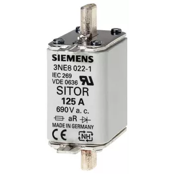 Siemens fusibile NH 160 A, misura 00, gG, 500 V AC/250 V DC, contatti a lama, indicatore frontale 3NE8 024-1