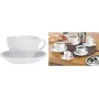 Esmeyer BISTRO set tazze da caffellatte, 6 pezzi, porcellana bianca, manico rotondo, altezza 76 mm, 220 ml 433-254