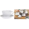 Esmeyer BISTRO set tazze da caffellatte, 6 pezzi, porcellana bianca, manico rotondo, altezza 76 mm, 220 ml 433-254