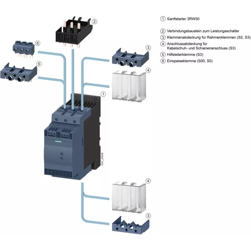 Siemens SIRIUS 3RW3017-1BB04 avviatore progressivo, S00, 17 A, 200-480 V AC, comando 24 V AC/DC