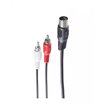 Shiverpeaks BASIC-S cavo audio connettore maschio DIN 5 pin su 2 connettori maschio RCA, 1,5 m, nero BS10312