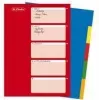 HERLITZ Segnapagine in plastica A4, 10 parti, bianco, colori assortiti, PP 0,12 mm, foratura multipla, con copertina (10715415)