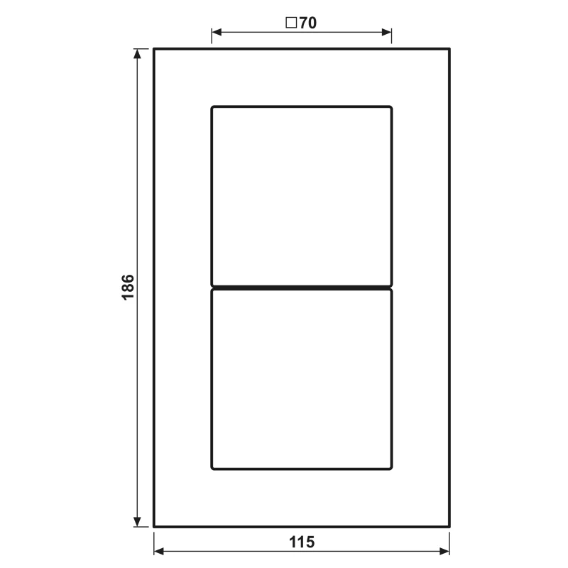 JUNG LSP 982 GLAS Telaio in vetro 2 moduli, LS PLUS, 115 x 186 x 11 mm