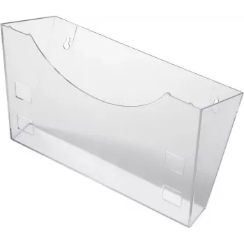 HELIT H6103008 Supporto a parete per espositore brochure, grigio trasparente