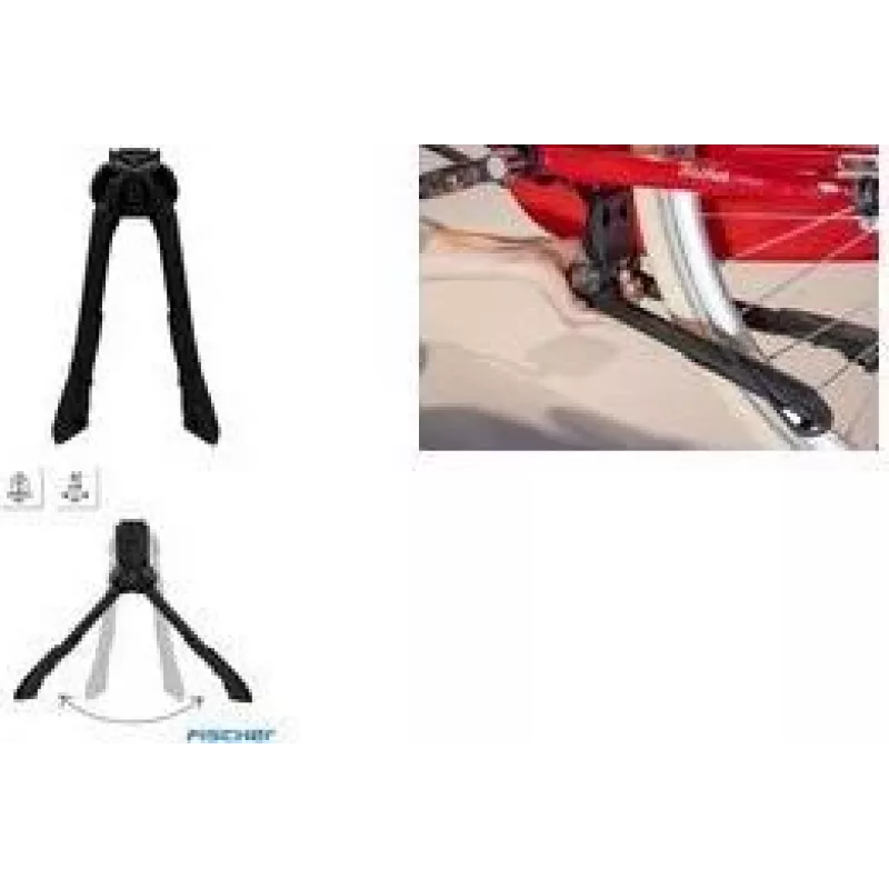 FISCHER Cavalletto per bicicletta in alluminio nero (50176:FISCHER)