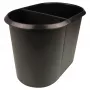 HELIT the double cestino per carta, ovale, 20 L, nero, PE, senza coperchio, parte 1 (H6103795)
