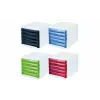 HELIT H6129498 cassettiera, 5 cassetti, grigio chiaro/nero, polistirene/ABS, impilabile