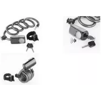 FISCHER BICI lucchetto a spirale antracite con allarme a chiave 85908:FISCHER