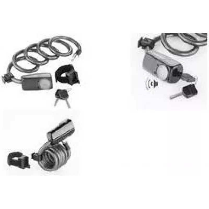 FISCHER BICI lucchetto a spirale antracite con allarme a chiave 85908:FISCHER