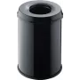 Helit H2515495 cestino in acciaio con coperchio spegnifiamma, 15 litri, nero, rotondo