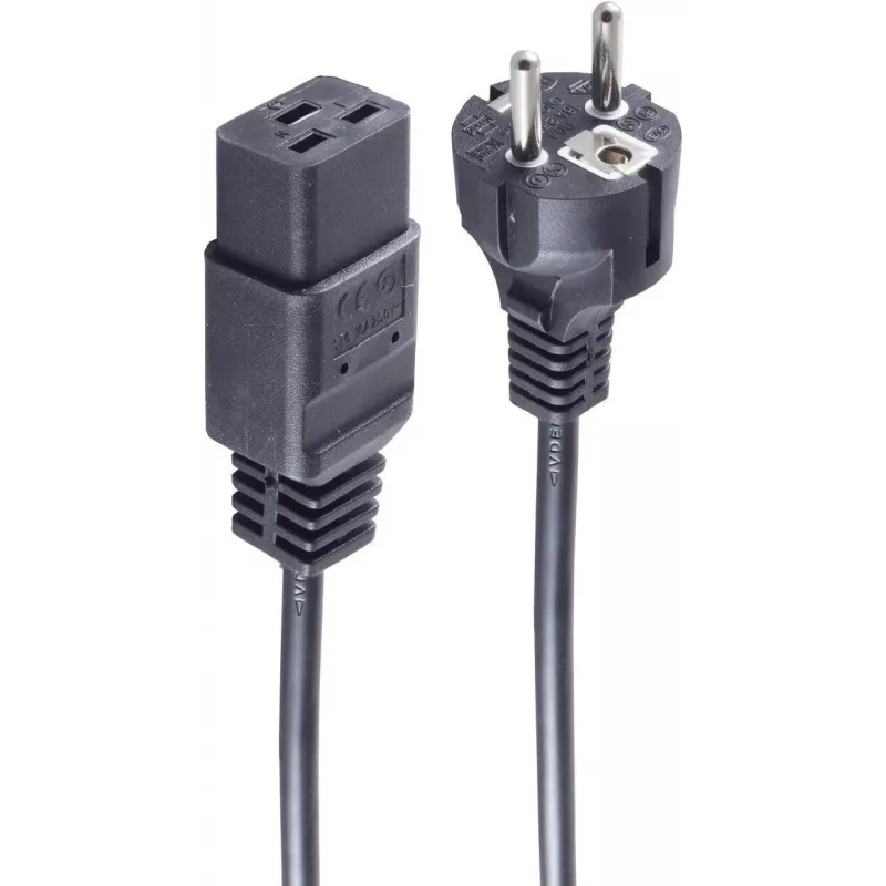 SHIVERPEAKS Basic cavo di alimentazione Schuko a IEC C19, 3 m, 16 A, nero BS60015-S