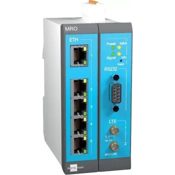 INSYS MoRoS icom MRO-L210 router industriale LTE, Ethernet WAN, 2x 10/100 Ethernet, blu/grigio/bianco 10019403
