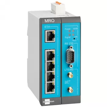INSYS MoRoS icom MRO-L210 router industriale LTE, Ethernet WAN, 2x 10/100 Ethernet, blu/grigio/bianco 10019403
