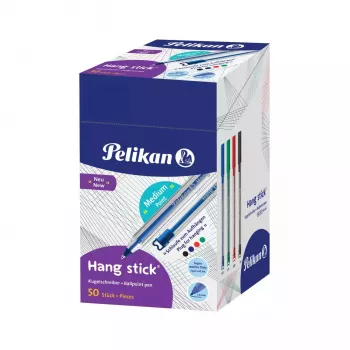 Pelikan Hang Stick Penna a sfera, trasparente, vari colori di inchiostro, 1,0 mm, usa e getta 400197418