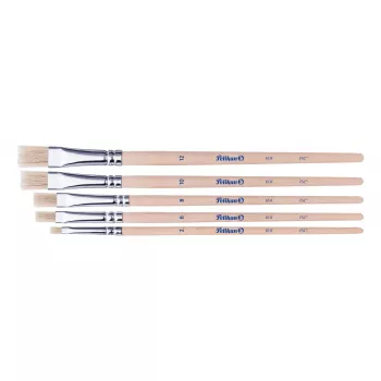 Pelikan Set di pennelli starter, 5 pennelli in setola con manici in legno, varie dimensioni, scatola portapennelli trasparente 300008263