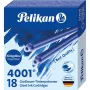 Pelikan 4001 GTP/18 Cartucce d'inchiostro blu royal standard a grande capacità, confezione da 18 300735