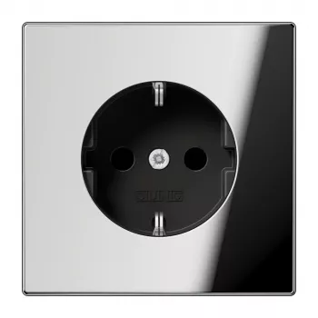 JUNG GCR1520KI presa Schuko, CEE 7/3, cromo, metallo, da incasso, 16 A, 250 V